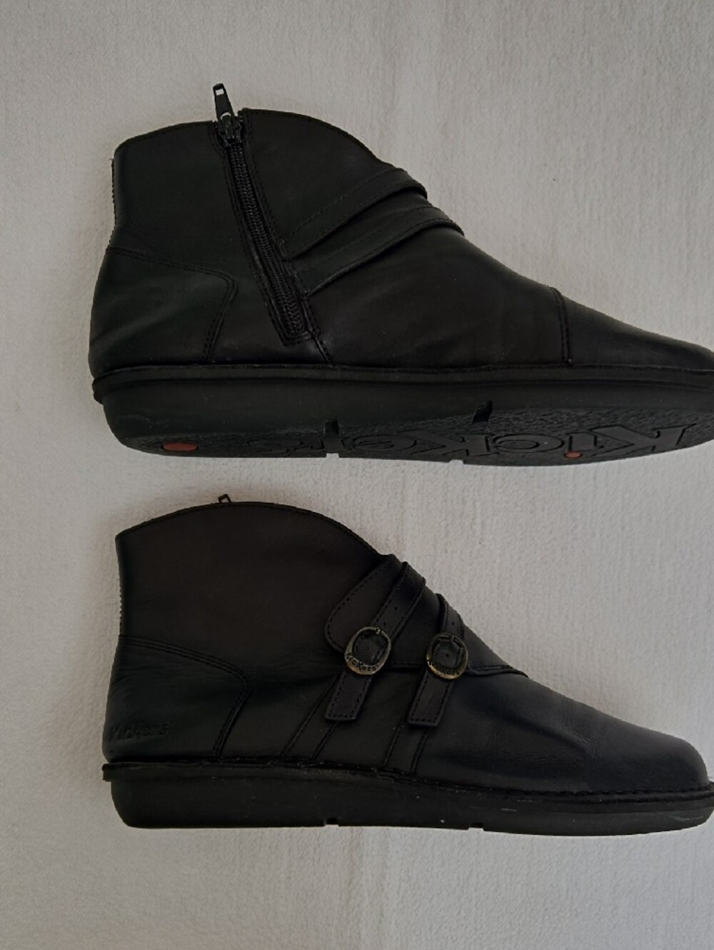 Kickers Black Leather Ankle Boots EU 39 Wide Fit Made in EU Comfort Boots - Picture 3 of 10
